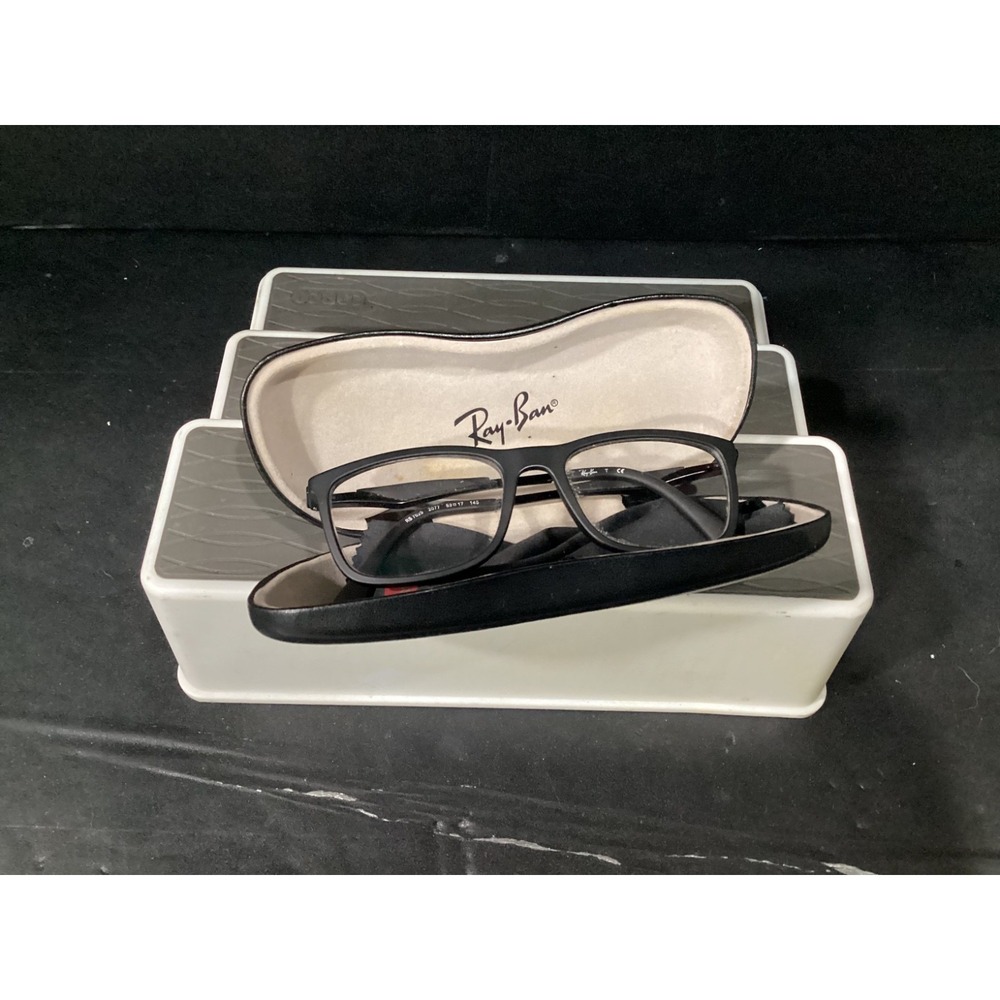 Ray Ban Eyeglasses RB 7029 2077, 53-17-145, Black, Used Frames Only W/Case